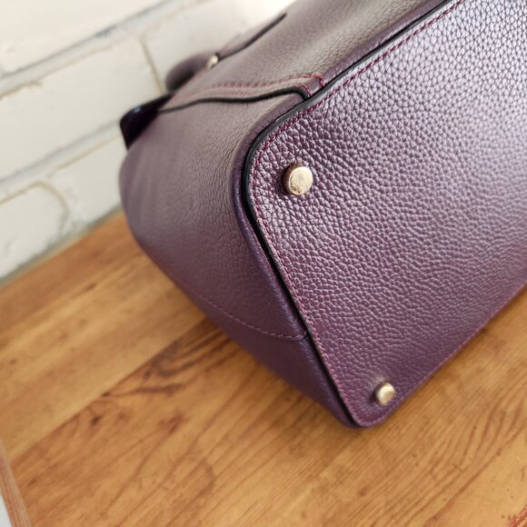 Like New Kate Spade Burgundy Leather Nicola Chester Handbag Satchel Purse - Picture 10 of 14
